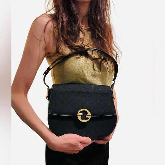 Gucci Black Shoulder Bag with Gold Hardware - Picture 12 of 13